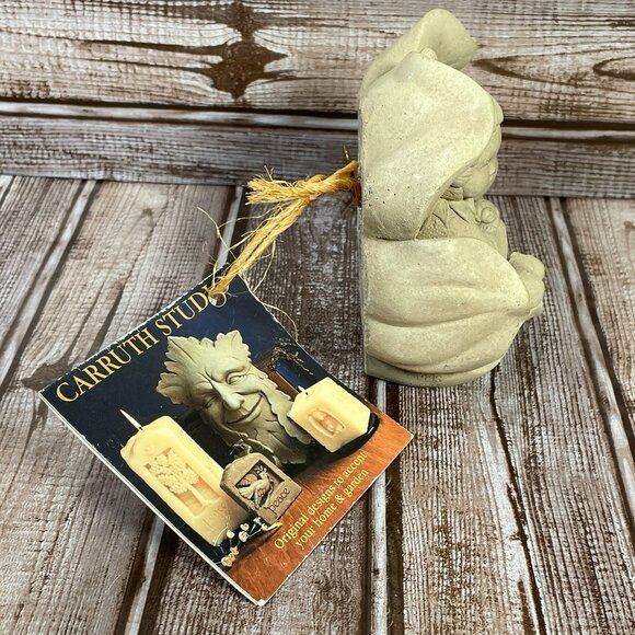 Vtg GEORGE CARRUTH Home Garden Concrete Stone  Sculture Sweet Pea Pixie #322 NWT - Picture 4 of 9